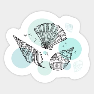 Shells in ethnic Boho style Sticker